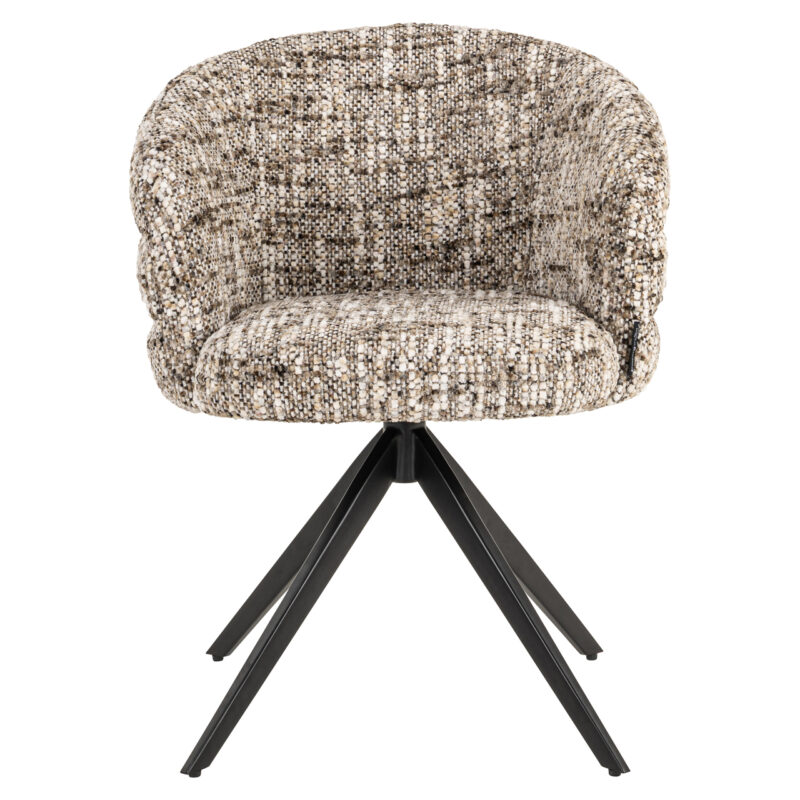Eetkamerstoel Serenity brown omara swivel vanaf zijkant