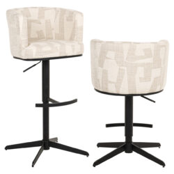 Barstoel Cheyenne beige graffic swivel