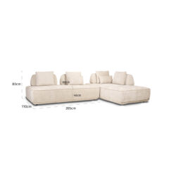 Bank Tudor natural boldweave 2,5-seater movable backrest