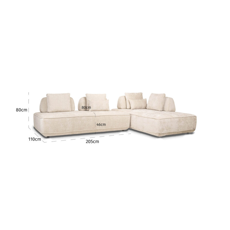 Bank Tudor natural boldweave 2,5-seater movable backrest