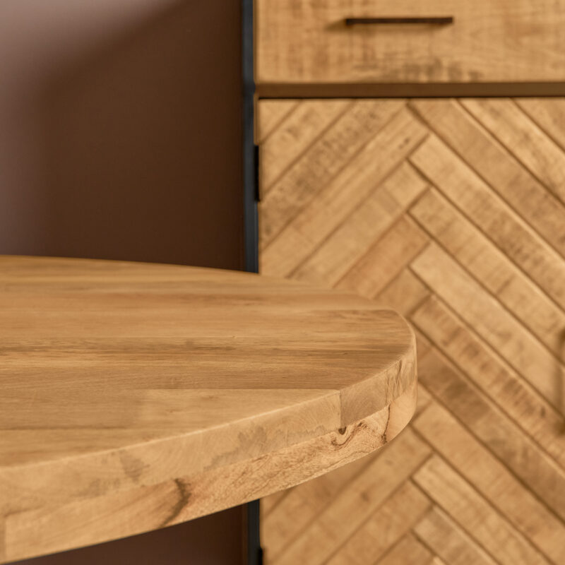 Detail mangohouten tafelblad