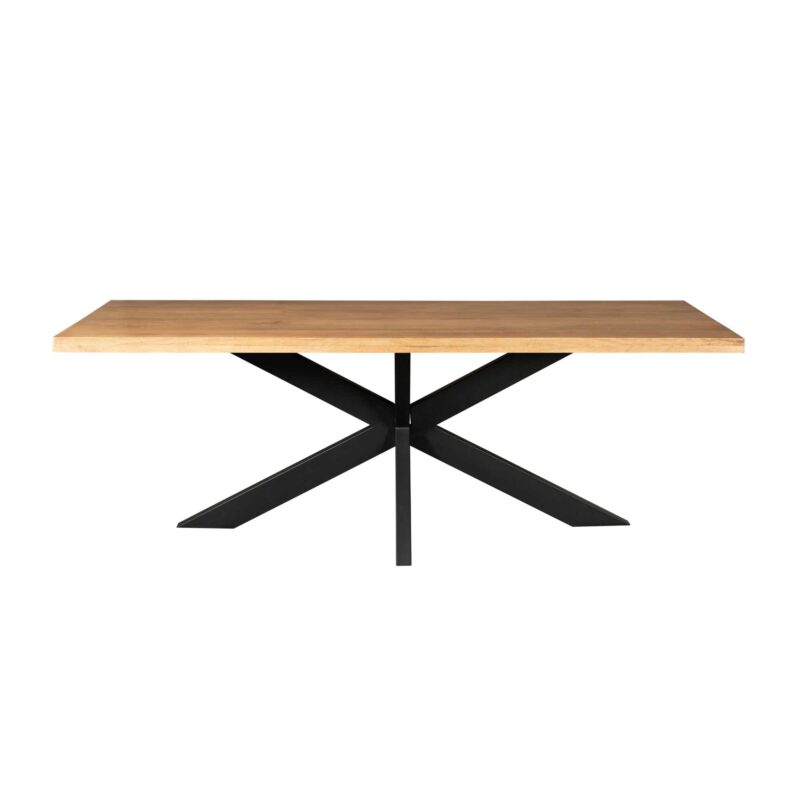 Eettafel Denver vanaf onder, metalen matrixpoot met zwarte lak