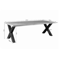 Eettafel Denver | 240 cm | Rechthoek | X-poot