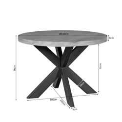 Eettafel Dakota | 110 cm | Rond