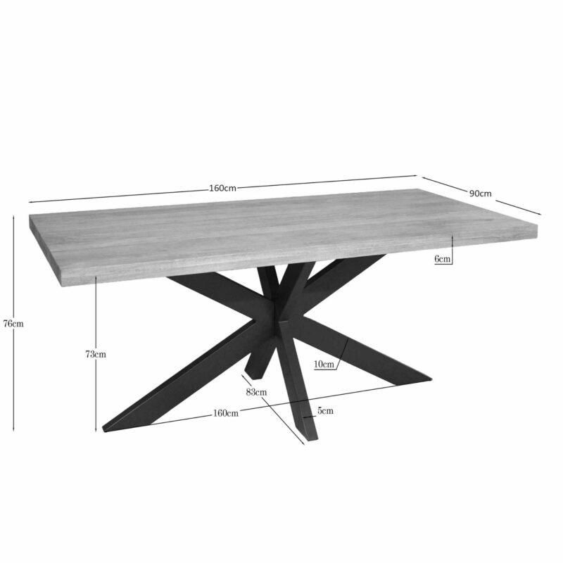 Eettafel Dakota | 160 cm | Rechthoek