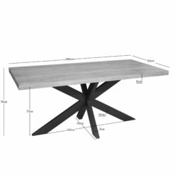 Eettafel Dakota | 180 cm | Rechthoek