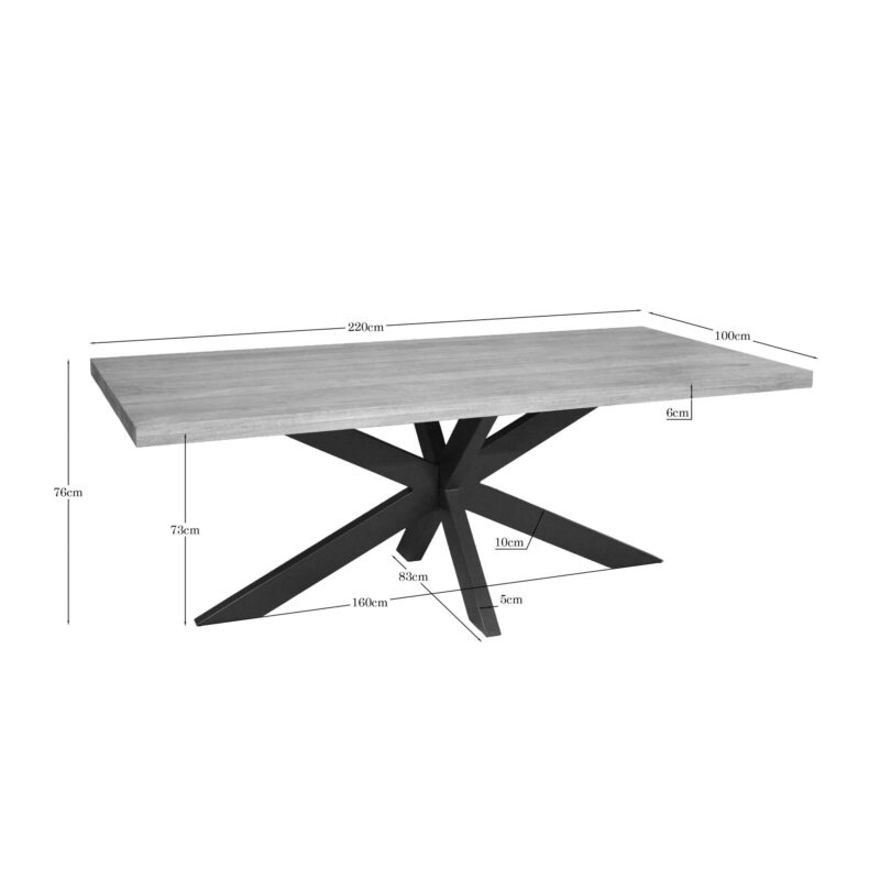 Eettafel Dakota | 220 cm | Rechthoek