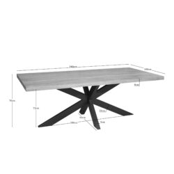 Eettafel Dakota | 240 cm | Rechthoek