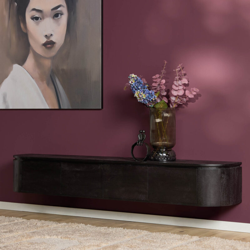 Textuur van het mangohout van het tv-meubel Excellent Black