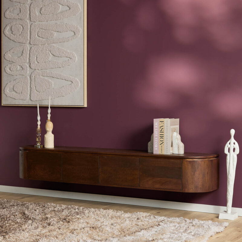 Textuur mangohout tv-meubel Excellent Brown