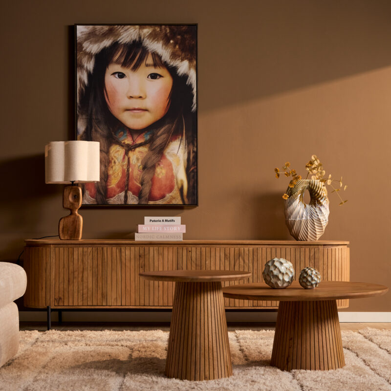 Mangohout textuur salontafel Solana