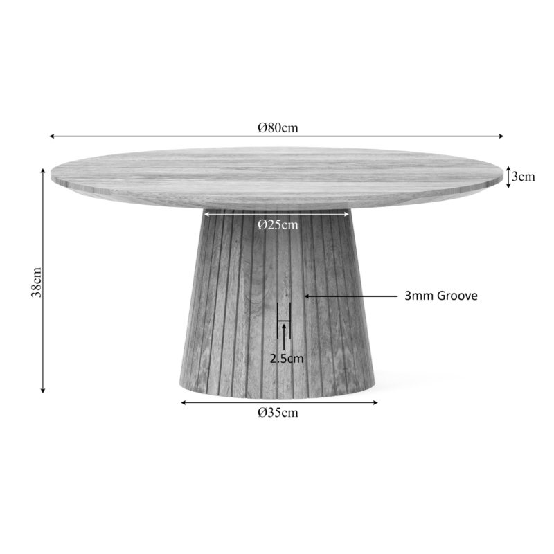 Salontafel | Solana | 80 cm | Naturel