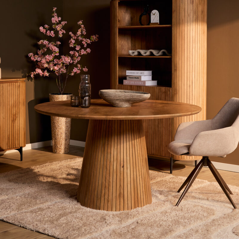 Eettafel Solana in interieur, ronde eetkamertafel