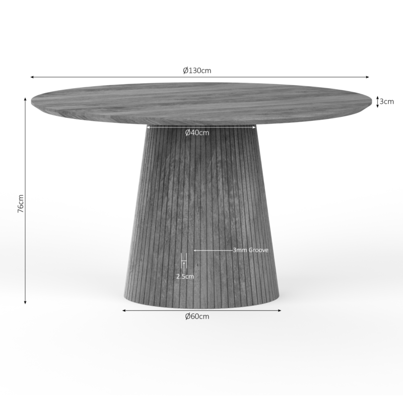 Eettafel Solana | 130 cm | Naturel