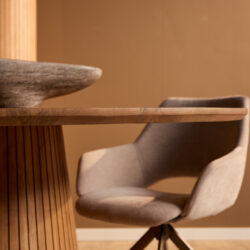 Textuur van het mangohout van de eettafel Solana