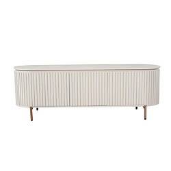 Modern wit wandmeubel van Mokana met verticale lamellen, ideaal voor opbergruimte en decoratie in elke woonkamer.