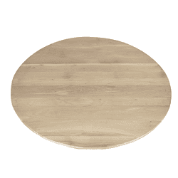 Ronde eiken eettafel Ferris van 110 cm in naturel hout, perfect voor moderne eetkamers en gezellige diners. Duurzaam en stijlvol design, ideaal voor elke interieurstijl.