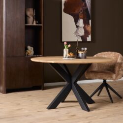 Eiken eettafel Ferris | Rond 130 cm | Naturel