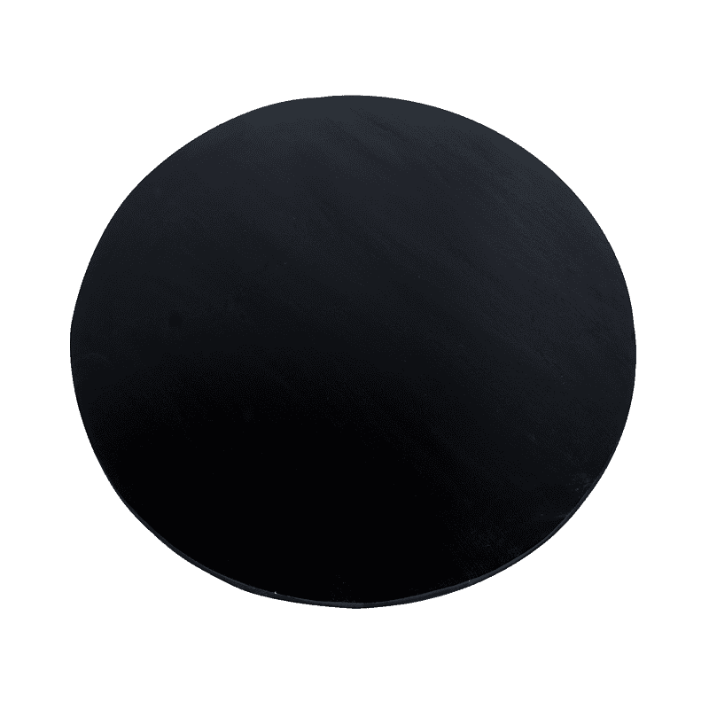 Ronde zwarte eiken eettafel Ferris met een diameter van 110 cm, perfect voor moderne eetkamers.