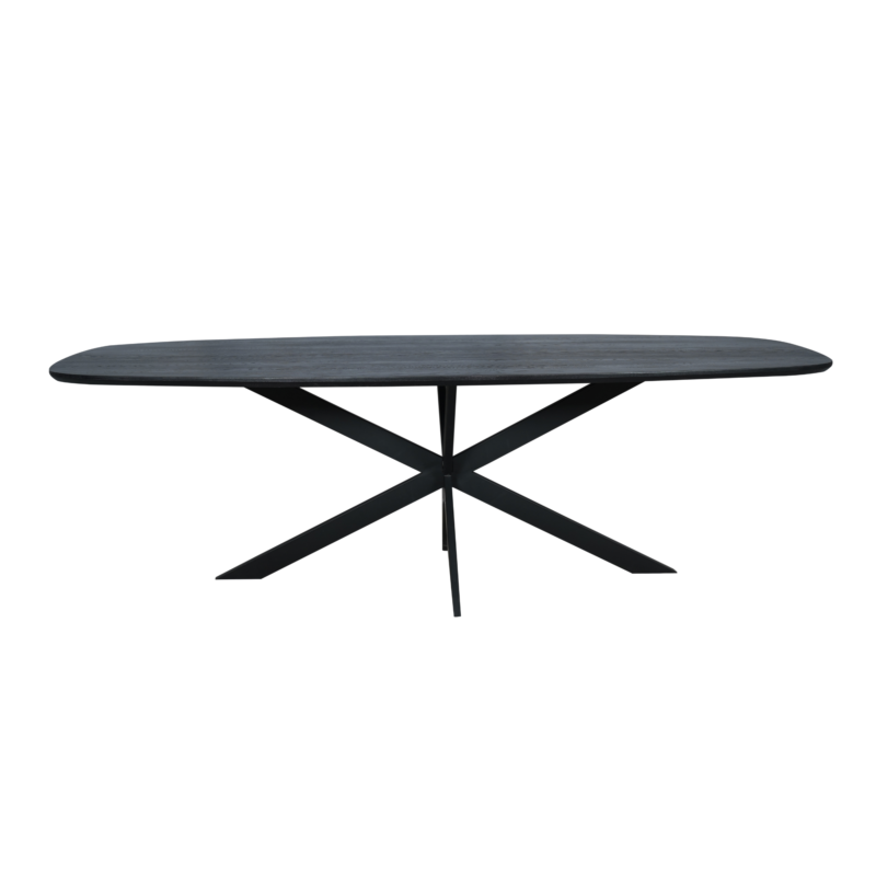 Eiken eettafel Ferris | Deens Ovaal 200 cm | Zwart