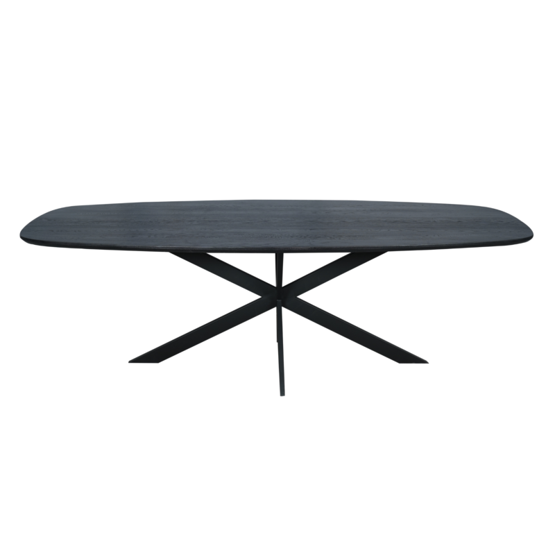 Eiken eettafel Ferris | Deens Ovaal 200 cm | Zwart