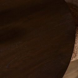 Eiken eettafel Ferris, ronde 110 cm, bruin, massief hout, modern design, perfect voor eetkamers, duurzame meubelkeuze, stijlvolle en functionele tafel.