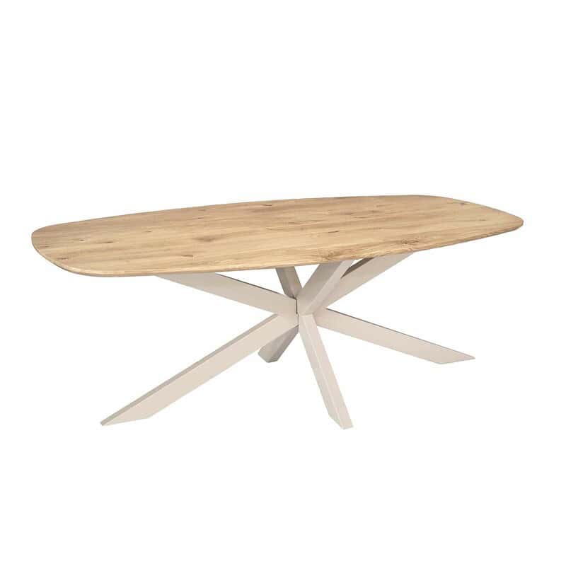 Textuur eiken tafel Ferris Deens ovaal 200 cm