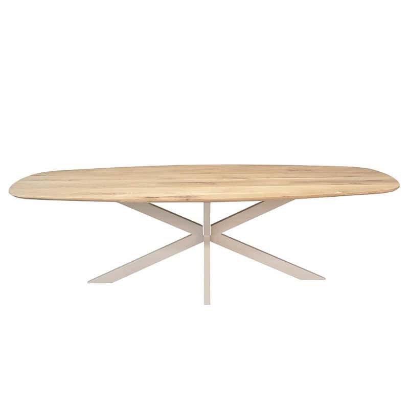 Detail eiken tafel Ferris Deens ovaal 280 cm