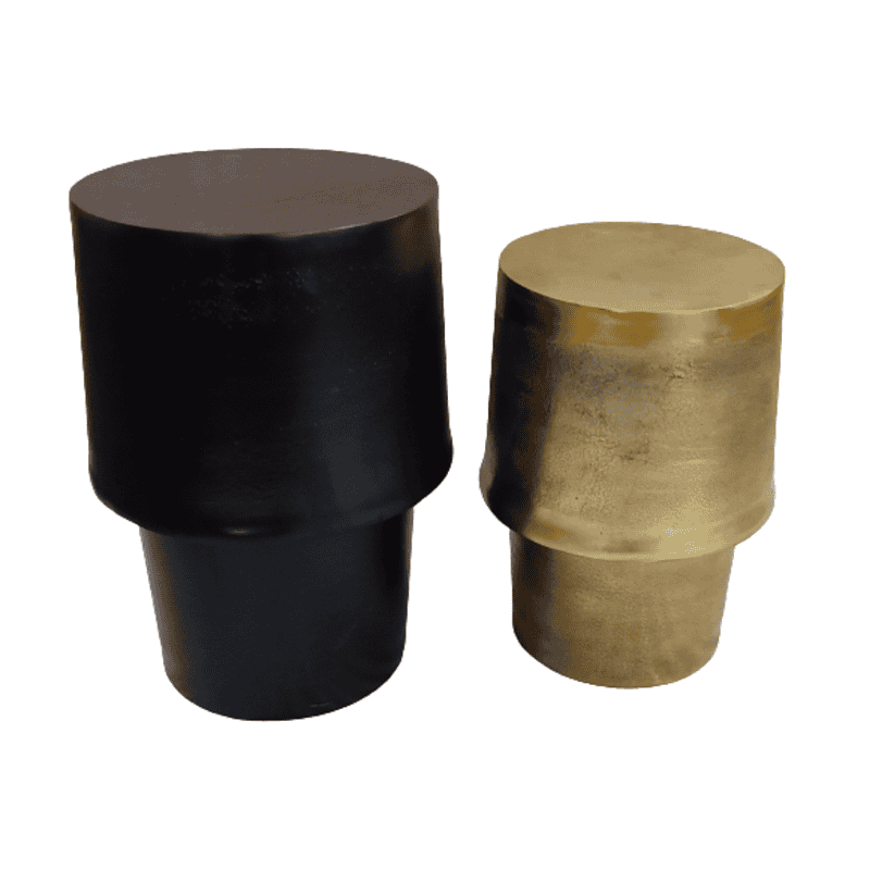 Moderne bijzettafels in zwart en goud, perfect voor stijlvolle woonruimtes en als bijzettafel bij de bank of stoel.
