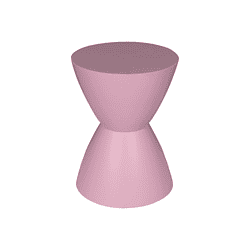 Roze mangohouten bijzettafel Abbey met een uniek design, perfect voor moderne interieurs. Compact formaat van 33 cm hoogte, ideaal als decoratief en functioneel meubelstuk.