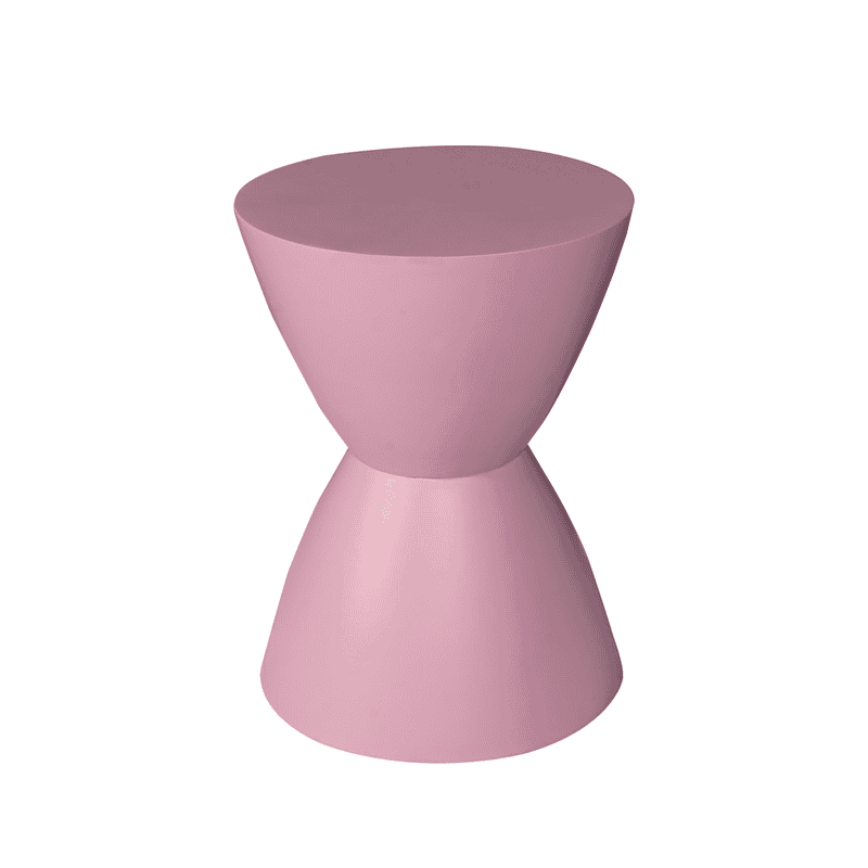 Roze bijzettafel Abbey van mangohout, 33 cm hoog, modern en stijlvol design. Perfect als decoratief accent in woonkamer of slaapkamer.