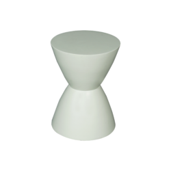 Moderne witte bijzettafel van Mokana met uniek ontwerp, ideaal voor woonkamer of slaapkamer, lichtgewicht en stijlvol.