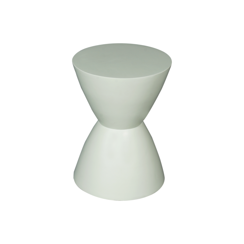 Moderne witte bijzettafel van Mokana met uniek ontwerp, ideaal voor woonkamer of slaapkamer, lichtgewicht en stijlvol.