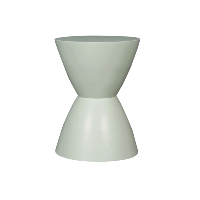 Moderne Mokana bijzettafel met uniek zandlopervormig ontwerp, perfect voor een eigentijdse woonkamer of slaapkamer. Gemaakt van duurzaam materiaal, ideaal voor decoratie en functioneel gebruik.