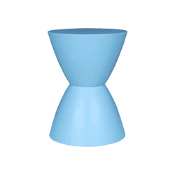 Blauwe bijzettafel Abbey van mangohout, 33 cm hoog, modern design, perfect voor woonkamer of slaapkamer.