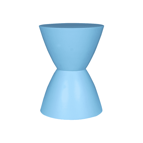 Blauwe bijzettafel Abbey van mangohout, 33 cm hoog, modern design, perfect voor woonkamer of slaapkamer.