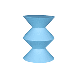 Moderne blauwe sculptuur van Mokana Meubelen, uniek design en opvallende vorm, perfect voor interieurdecoratie.