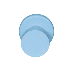 Set van drie blauwe bijzettafels met ronde vormen, ideaal voor modern interieur en multifunctioneel gebruik.