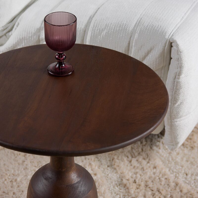 Textuur bijzettafel Donna brown mangohout