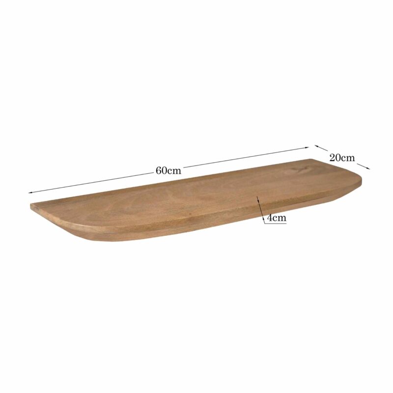 Gusta wandplank mango, afmetingen: 60 cm x 20 cm x 4 cm
