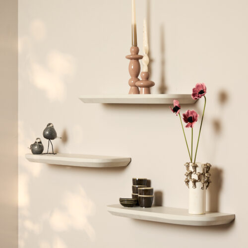 Detail van de sand finish op de Gusta wandplank