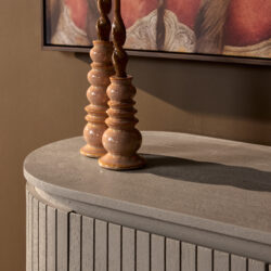 Textuur mangohout kabinet Solana taupe finish