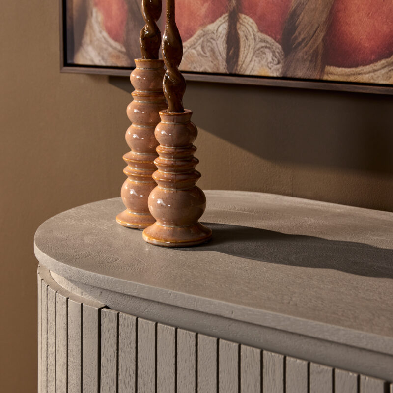 Textuur mangohout kabinet Solana taupe finish