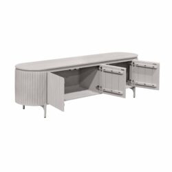 Tv meubel Solana in woonkamer, taupe finish