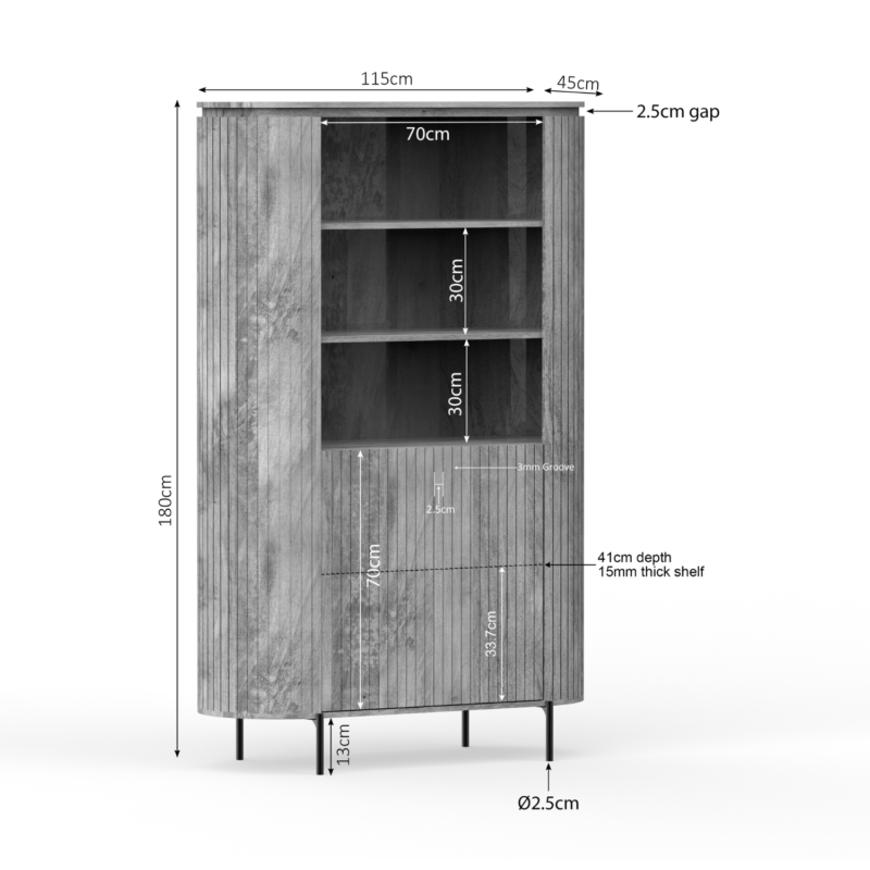 Wandkast Solana | 115 cm | Taupe