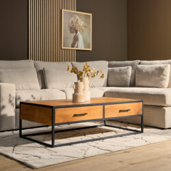 Detail van de lades op de salontafel Denver