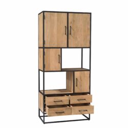 Vakkenkast Dakota, in interieur, woonserie Dakota, massief mangohout