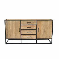 Ontdek het stijlvolle Dressoir Dakota van 165 cm breed, perfect voor moderne interieurs. Gemaakt van kwalitatief hout met zwarte metalen accenten, biedt ruime opbergruimte en een eigentijdse uitstrali.