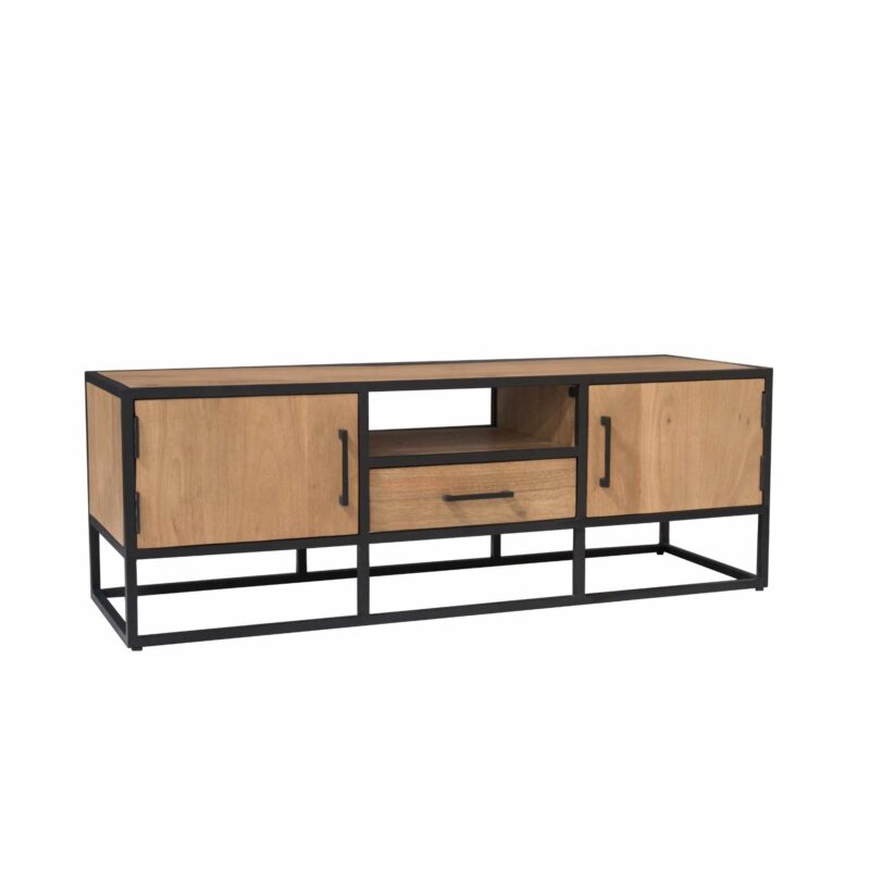 Textuur van mangohout op tv meubel Dakota