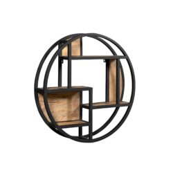 Textuur wandrek Dakota, massief mangohout, lichte finish